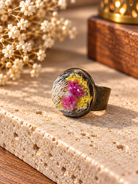 Bague « Herbier d’été » – Réglable du 56 au 58