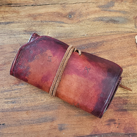 Blague à tabac personnalisée en cuir véritable – fait main,