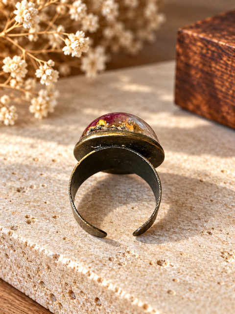 Bague « Écume » – Coquillages – Réglable du 56 au 58