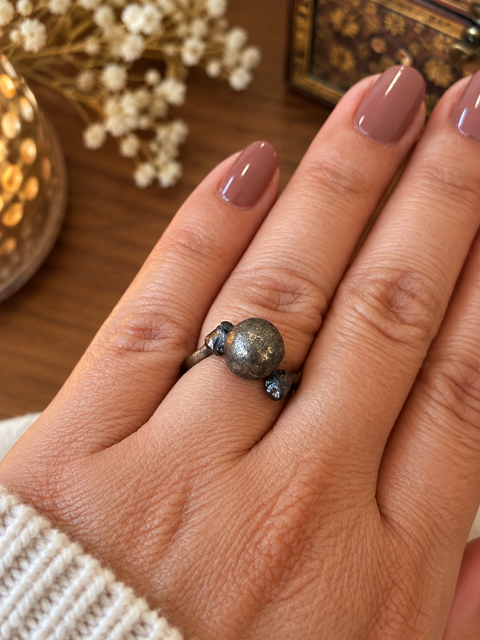 Bague « Secret d’Alchimiste » – Pyrite – Taille 54