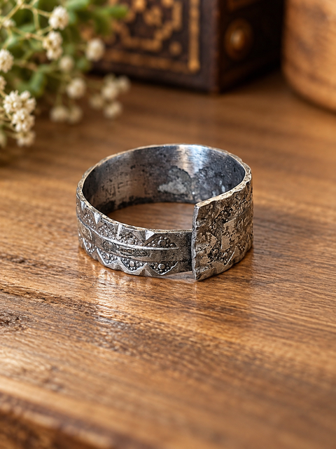 Bague large à motifs géométriques – Taille 63