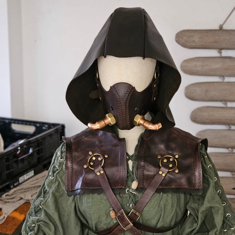 Capuchon en cuir – Steampunk & post-apocalyptique