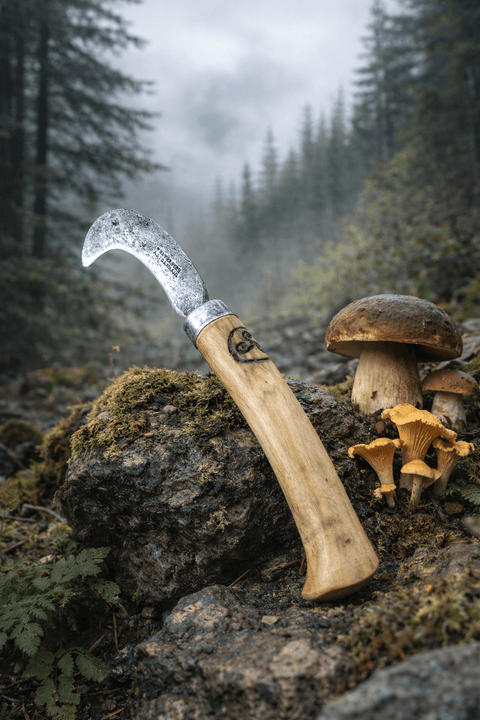 Serpette à champignons artisanale – forgée à la main, Atelier Thorfin Taranisson steampunk médiéval fait main | Atelier AnJo